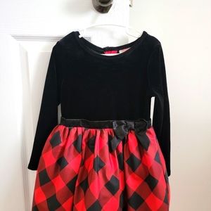 Cat and Jack holiday bow dress. Size 4t.
